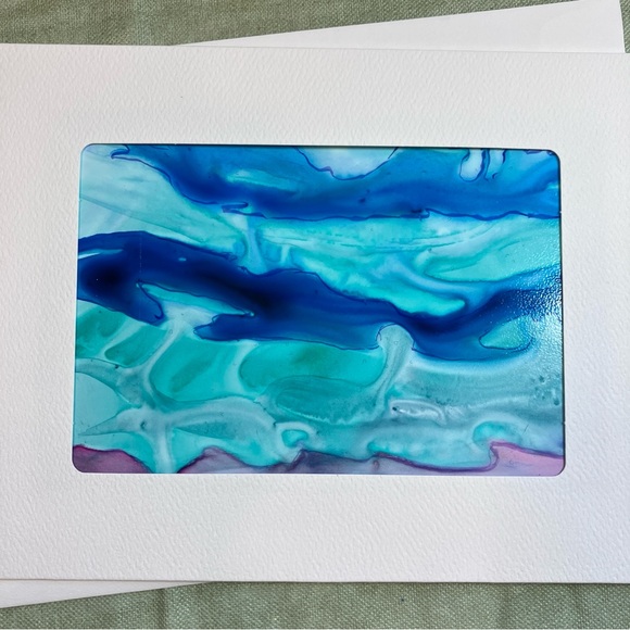Hand Painted Vibrant Frameable Abstract Watercolor Blank Greeting Cards Set of 8 - Picture 6 of 10